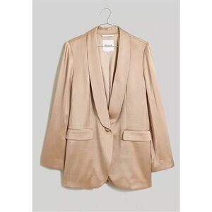 Madewell Golden Satin Oversized Blazer Matchstick Sateen Jacket NN822 Party